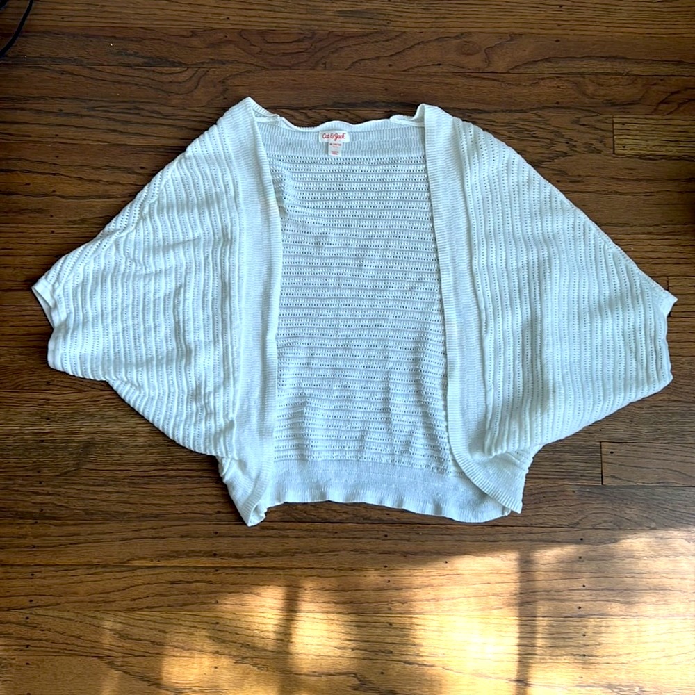 Girls 14/16 XL Cat & Jack white short sleeve cardigan
